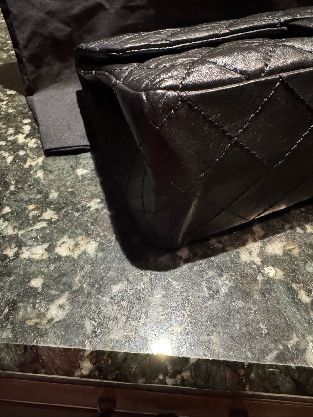 CHANEL Black Quilted jumbo double flap Shoulder Bag with Gold-Tone Hardware - Picture 3 of 12